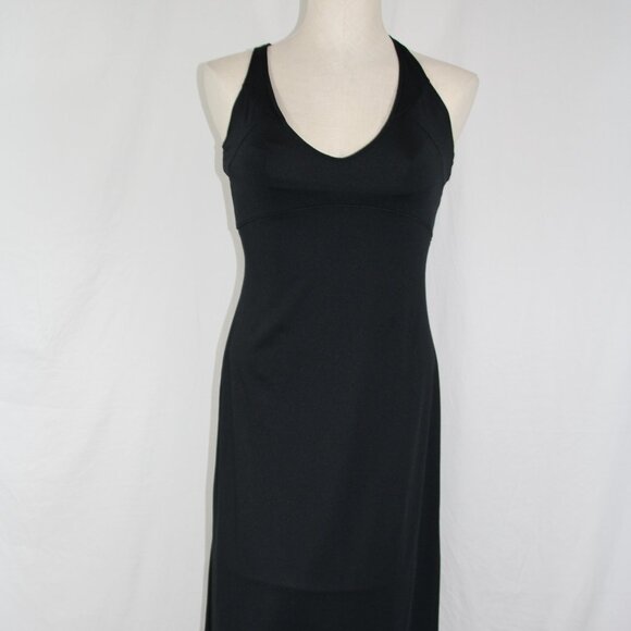 Columbia Omni Wick Dress Black Active Adjustable Cross Straps Midi Sundress S - Picture 1 of 10